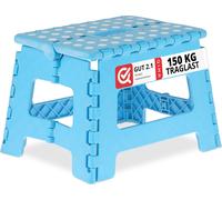 relaxdays Tabouret pliant M Bleu