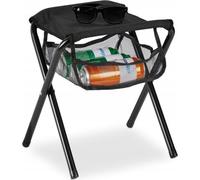 relaxdays Tabouret pliant noir jusqu'à 120 kg