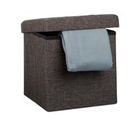 Relaxdays Tabouret pliant rangement lin