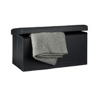 Relaxdays Tabouret pliant similicuir pouf pliable