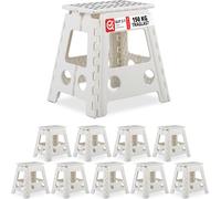 relaxdays Tabouret pliant XL blanc, lot de 10