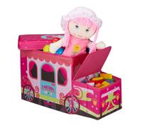 Relaxdays Tabouret Coffre boîte à Jouets Couvercle Pouf Enfant Pliable Auto 50 litres, Licorne, Polyester, Unicorn, 33 x 27 x 56 cm