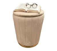 Relaxdays Tabouret rembourré en Velours Rond, H 42 x P 32 cm, d'appoint pour Salon ou café