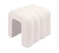 Relaxdays Tabouret Teddy bouclé rembourré, crème