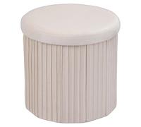 Relaxdays Tabouret velours avec rangement intégré