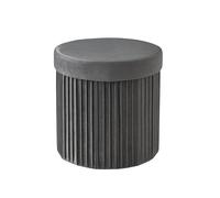 Relaxdays Tabouret velours avec rangement intégré