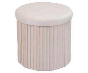 Relaxdays Tabouret velours avec rangement intégré