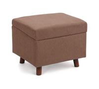 Relaxdays Tabouret velours côtelé avec rangement