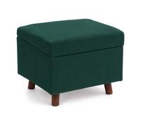 Relaxdays Tabouret velours côtelé avec rangement