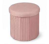 Relaxdays Tabouret Velours, Rangement, rembourré et Pliable, Rose