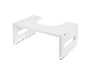 Relaxdays Tabouret WC, Aide au Transit, Adultes, Bambou, H x L x P : 18,5 x 43,5 x 28 cm, Blanc