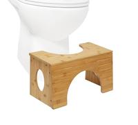 Relaxdays Tabouret WC, Aide au Transit, pour Adultes, Bambou, réglable sur 2 hauteurs, 19,5/25 cm, Naturel