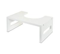 Relaxdays Tabouret WC en Bambou, Aide au Transit, Adultes, Blanc, 18,5×43,5×28 cm