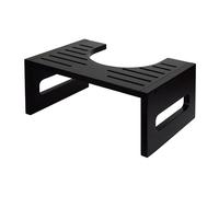 Relaxdays Tabouret WC en Bambou, Aide au Transit, pour Adultes, H 18,5 x L 43,5 x P 28 cm, Noir
