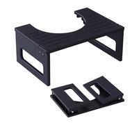 Relaxdays Tabouret WC Pliable pour Adultes en Bambou antidérapant, 18x43x27,5 cm, Noir