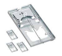 Relaxdays Tapette Souris, Lot de 4, Surface de Capture dentelée, réutilisable, Haute Puissance, métal, piège, argenté