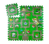 relaxdays Tapis Circuit, 9 pièces de Puzzle, sans polluants, Mousse EVA, Chambre d'enfants, L x P : 90 x 90 cm, coloré