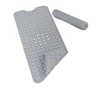 Relaxdays Tapis de Baignoire antidérapant en PVC avec ventouses, Gris | 97 x 39 cm, enfants & adultes
