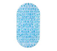 relaxdays Tapis de Bain Aspect Rocheux, 68 x 35,5 cm, Lavable, Support de Baignoire antidérapant, ventouses, Bleu