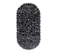 Relaxdays Tapis de bain Aspect pierre - antidérapant, avec ventouses, lavable, 36x68cm, noir