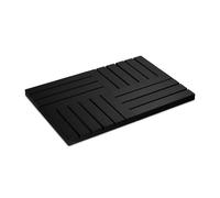 Relaxdays Tapis de Bain en Bambou, 61x40 cm, caillebotis pour Sauna, Baignoire, Piscine, antidérapant, Noir
