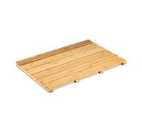 Relaxdays Tapis de Bain en Bambou, 54x36 cm, caillebotis pour Sauna, Douche, intérieur & extérieur, antidérapant, Nature