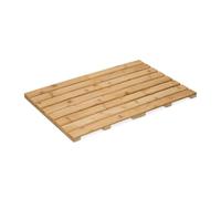 Relaxdays Tapis de Bain en Bambou, 60x40 cm, caillebotis pour Sauna, Douche, Piscine, antidérapant, Pliable, Nature