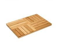 Relaxdays Tapis de Bain en Bambou, 61x40 cm, caillebotis pour Sauna, Baignoire, Piscine, antidérapant, Nature