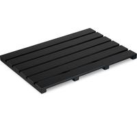 Relaxdays Tapis de Bain en Bambou, 54x36 cm, antidérapant, caillebotis pour Sauna, Douche, intérieur & extérieur, Noir