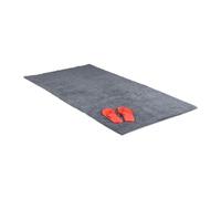 Relaxdays Tapis de bain lavable 80 x 150 cm douche salle de bain - gris