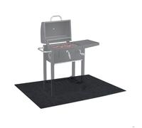 Relaxdays Tapis de barbecue, protection pour le sol, partie inférieure antidérapante, lavable, 120 x 100 cm, anthracite
