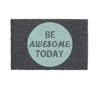 relaxdays Tapis de coco gris/turquoise 40,0 x 60,0 cm