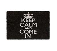 relaxdays Tapis de coco KEEP CALM AND COME IN noir 40,0 x 60,0 cm