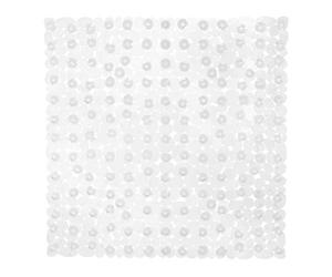 Relaxdays Tapis de Douche Aspect Pierre, Tapis Douche antidérapant AV. ventouses, Lavable, carré 53 x 53 cm, Transparent