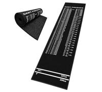 Relaxdays Tapis de fléchettes, Protection Sol antidérapant, Ligne de tir intégrée, 60 x 260 cm, Noir et Blanc