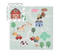 Relaxdays Tapis de Jeu, 21 pièces en Tout, sur Le thème de la Ferme, Mousse sans substances nocives, Multicolore