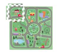 Relaxdays Tapis de Jeu, 21 pièces en Tout, sur Le thème de la Ville, Mousse sans substances nocives, Multicolore