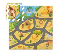 Relaxdays Tapis de jeu au design safari 21 pièces en tout en mousse sans substances nocives multicolore