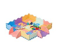 Relaxdays Tapis de Jeu avec 34 pièces en Tout, Bordure, sans substances nocives, Lavable, Mousse, Multicolore