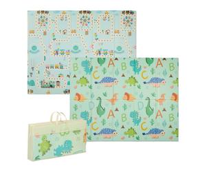 Relaxdays Tapis de jeu dinosaures et circuit train