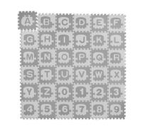 Relaxdays Tapis Puzzle Alphabet et Chiffres, 71 pièces, pour Enfant, 179,5x179,5 cm, sans Risque, Mousse, Blanc - Gris