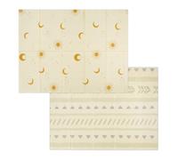 Relaxdays Tapis de jeu pliable enfant, soleil & motifs, 200 x 150 cm, mousse XPE, tapis d'éveil bébé, multicolore