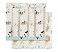 Relaxdays Tapis de Jeu Pliable, Motifs Animaux, sans substances nocives, Lavable, Mousse XPE, 195 x 175 cm, Multicolore