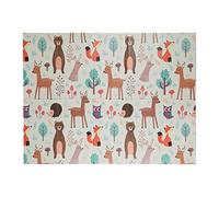 relaxdays 10032676_0 relaxdays Tapis de jeu Animaux de la forêt blanc/coloré 195,0 x 150,0 cm