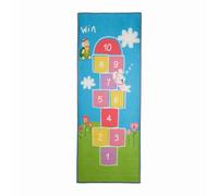 Relaxdays Tapis de marelle, 180 x 70 cm, 10 Cases, à Poils Courts, Dessous caoutchouté, Jeu éducatif, Multicolore
