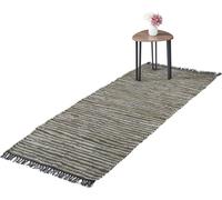 relaxdays Tapis de patchwork cuir & coton