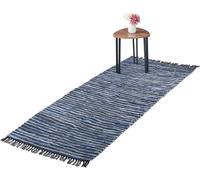relaxdays Tapis de patchwork cuir & coton