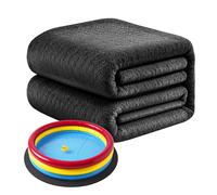 Relaxdays Tapis de Piscine, Ø 2 m, Feutre, protège Le Liner, Noir