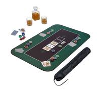 Relaxdays Tapis de Poker, en Polyester, Caoutchouc, résistant et antidérapant, 100 x 60 cm, Texas Holdem, Vert