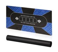 Relaxdays Tapis de Poker ou Texas Hold'em, Dessous antidérapant, Emballage, 10 Joueurs, 120 x 60 cm, Bleu et Noir